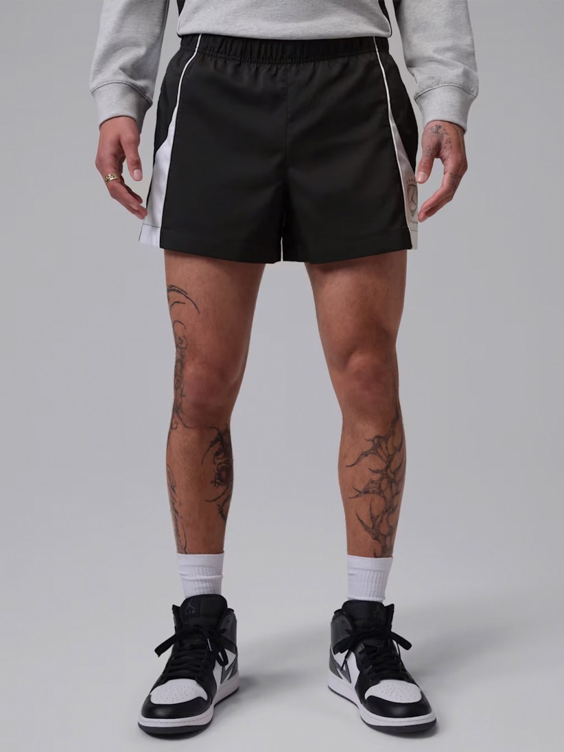 Calções Nike Jordan Brooklyn Pretos e Brancos Para Homem Calções Nike Jordan Brooklyn Pretos e Brancos Para Homem