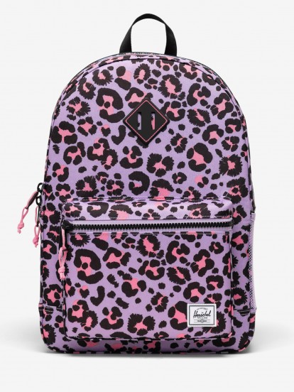 Herschel Heritage Youth 26L Lilac Leopard Pattern Backpack For Children