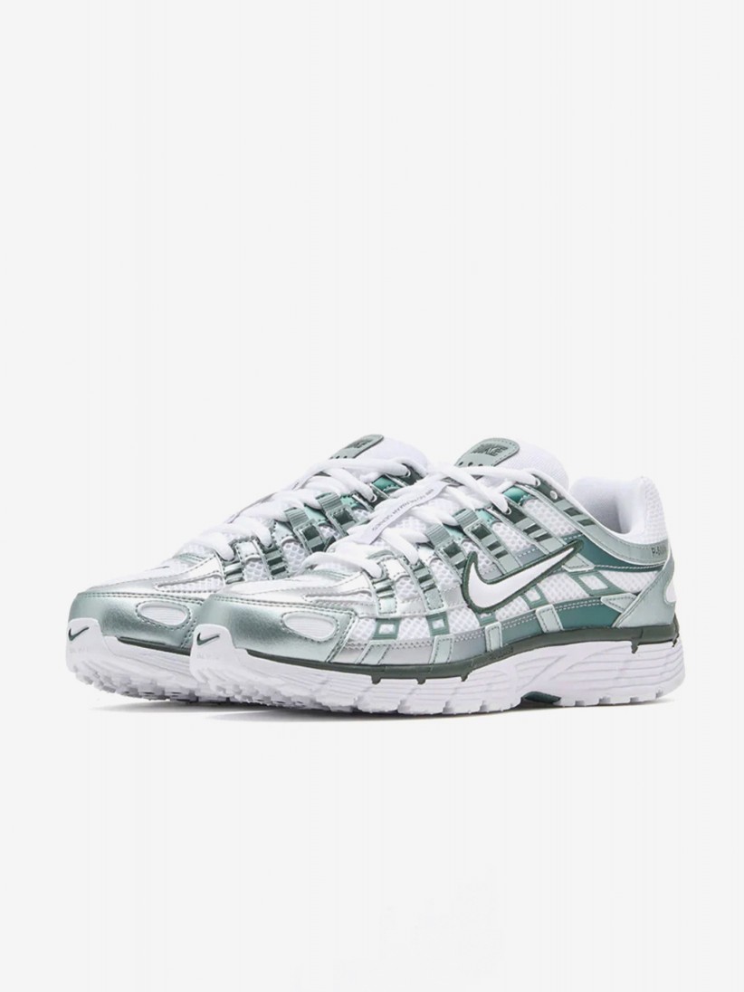 Nike P-6000 White and Green Sneakers For Women