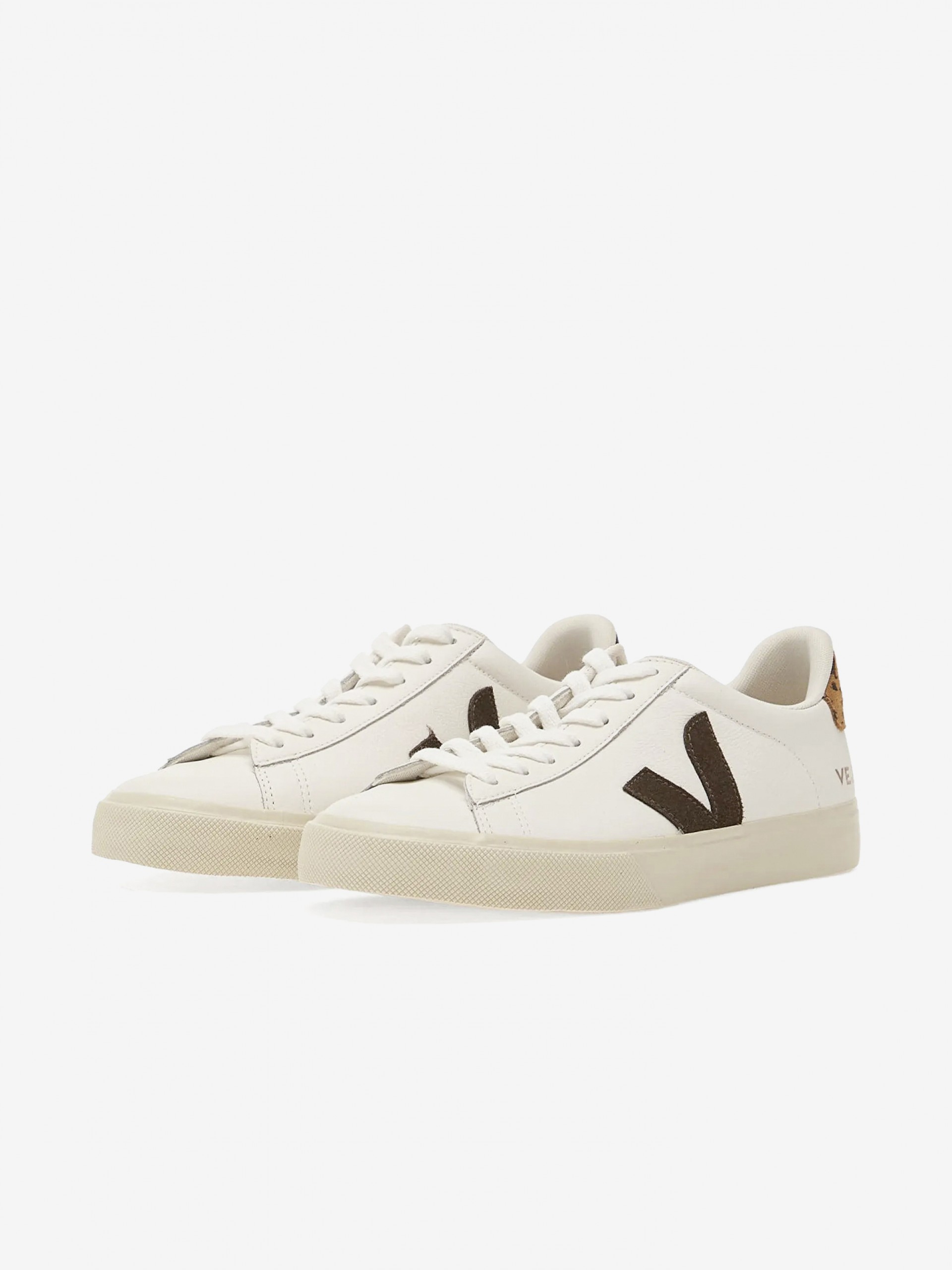 VEJA Campo Chromefree Leather White and Brown Sneakers