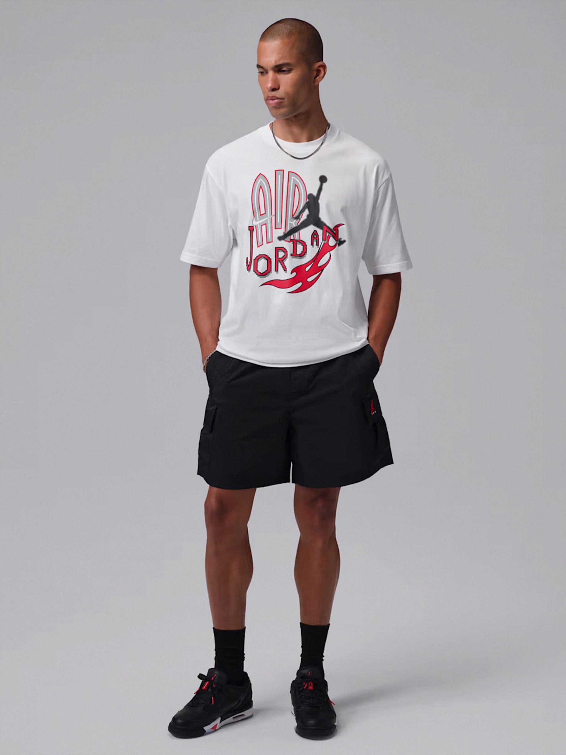 Calções Nike Jordan Brooklyn Cargo Pretos Para Homem
