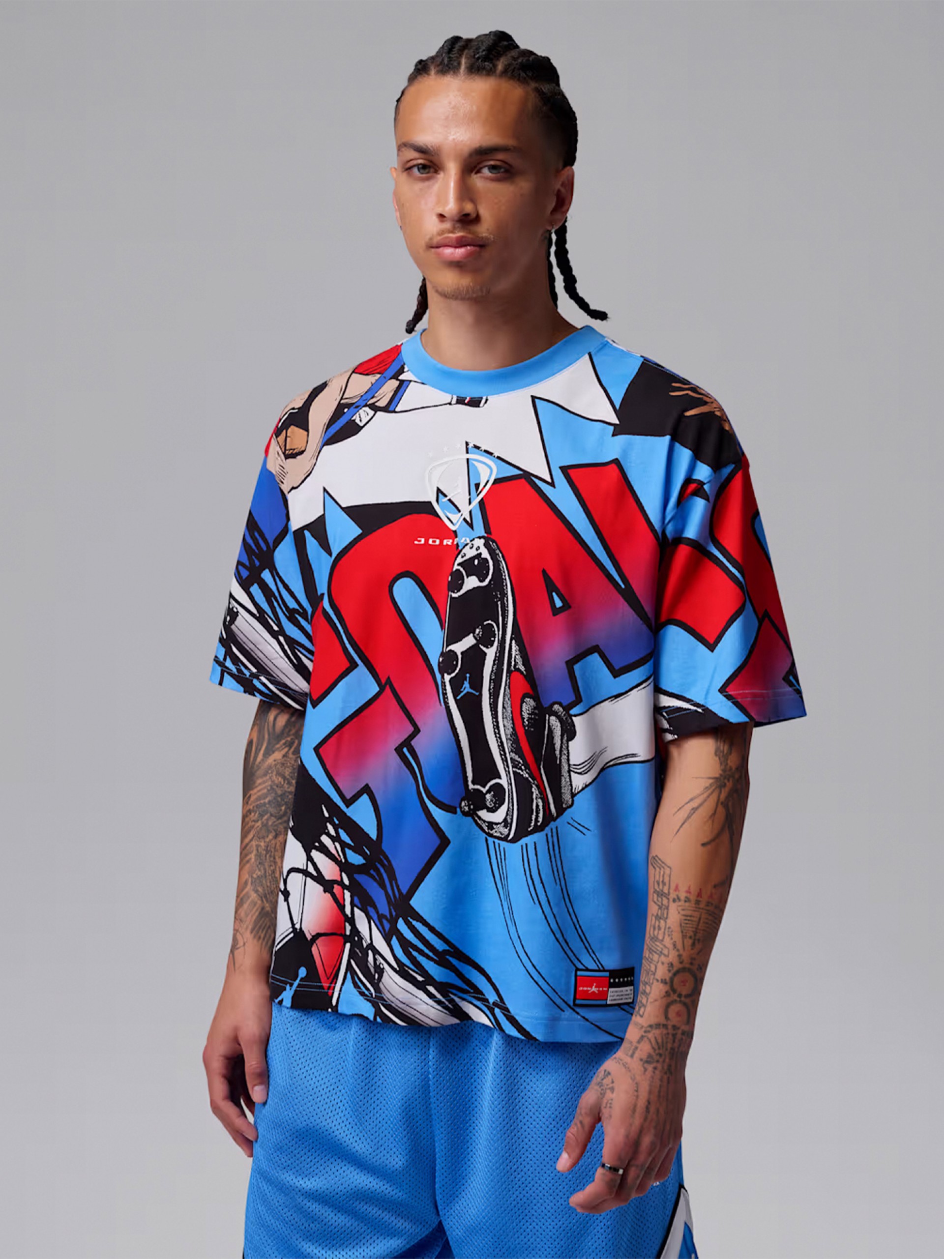 Camiseta Nike Jordan Brooklyn Azul Estampada Para Hombre