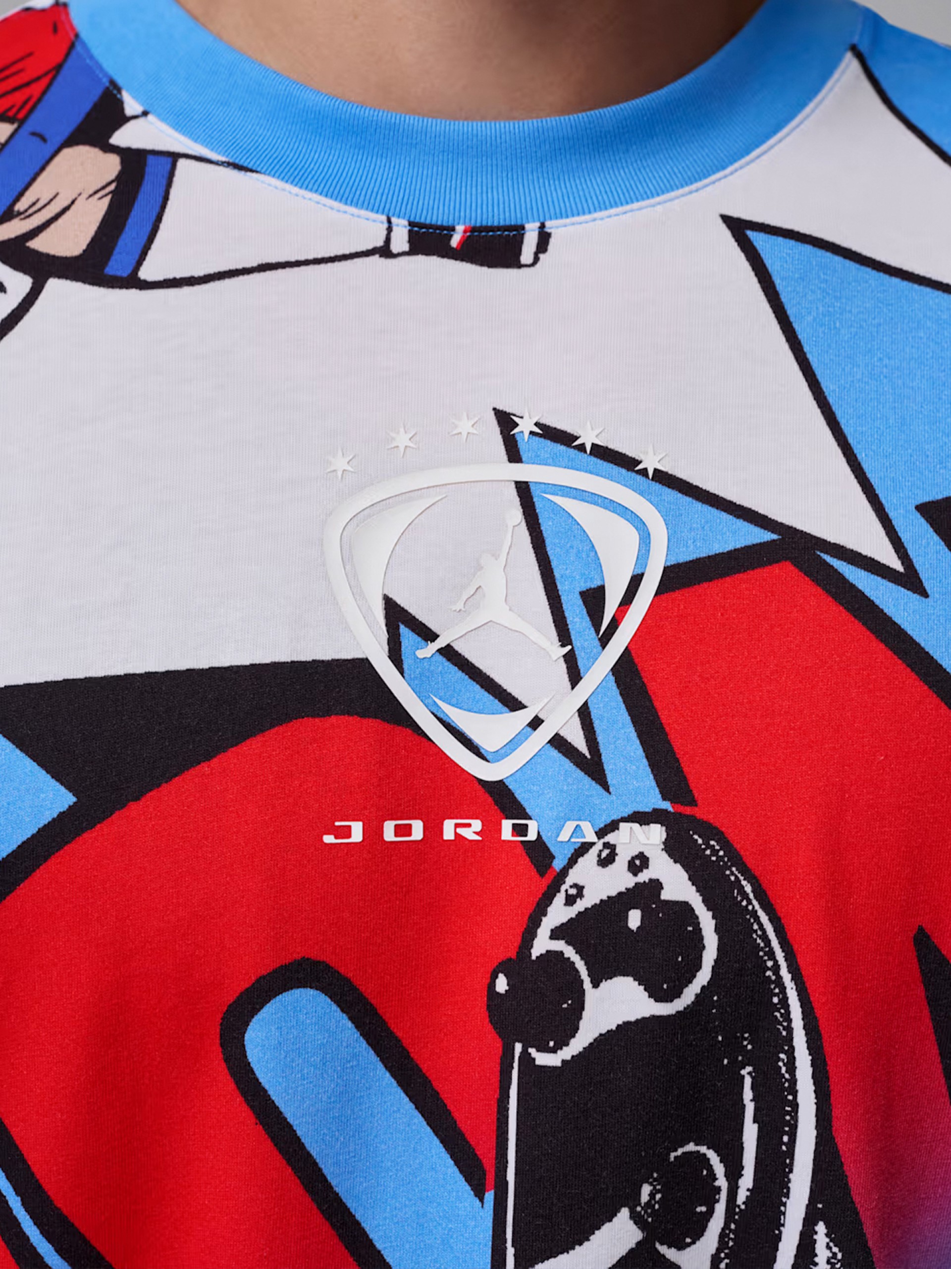 Camiseta Nike Jordan Brooklyn Azul Estampada Para Hombre