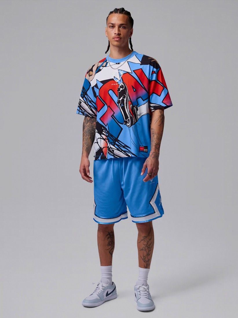 Nike Jordan Brooklyn Blue Printed T-shirt For Men