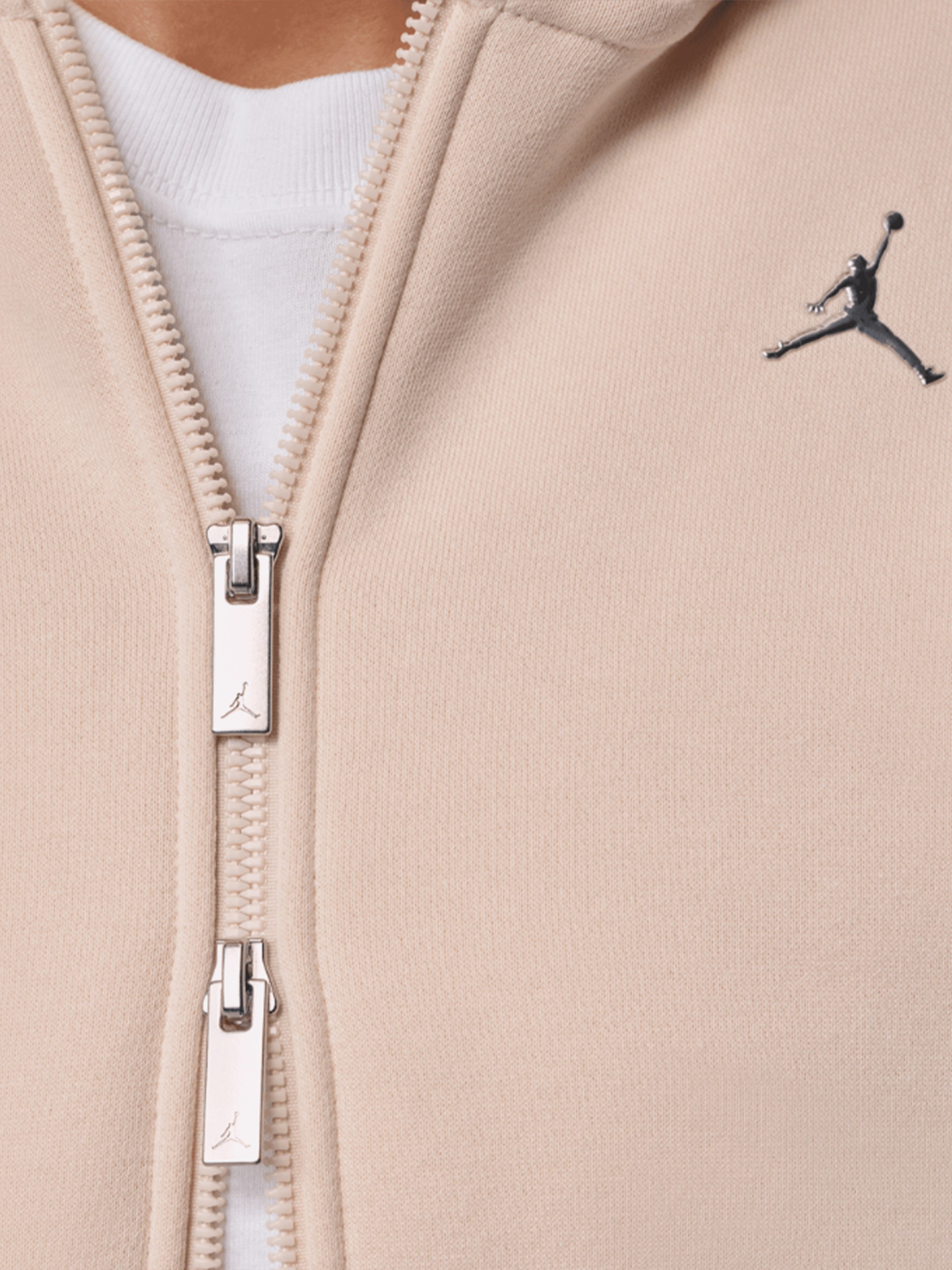 Chaqueta con Capucha Nike Jordan Brooklyn Oversized Beige Para Mujer