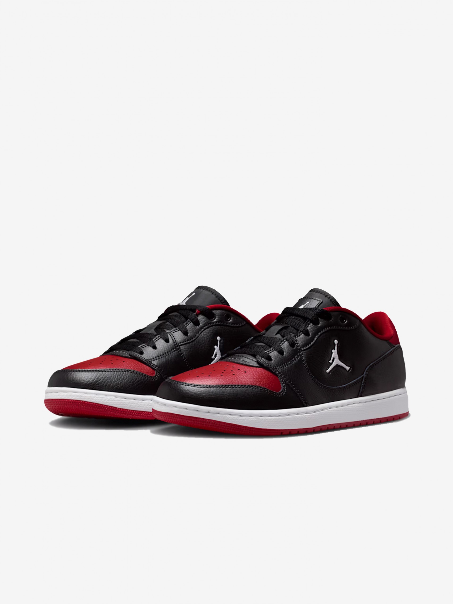 Sapatilhas Nike Jordan Court Connect Low Pretas e Vermelhas Para Homem