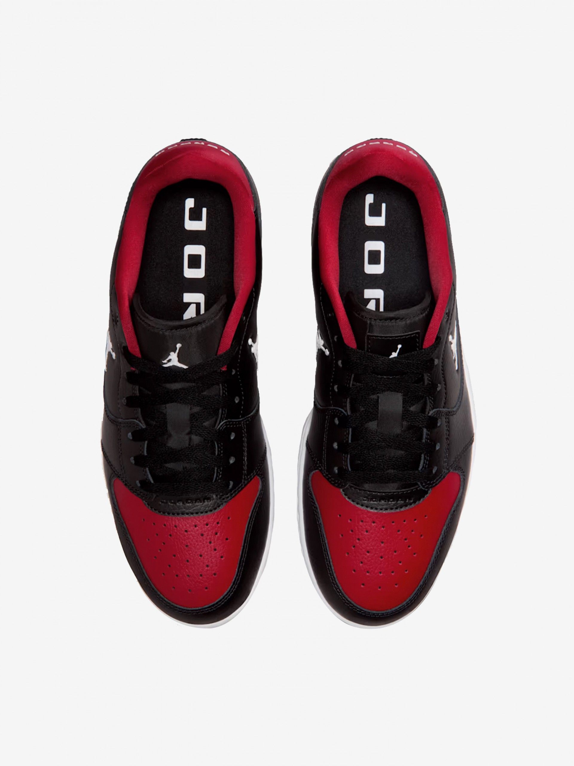 Sapatilhas Nike Jordan Court Connect Low Pretas e Vermelhas Para Homem