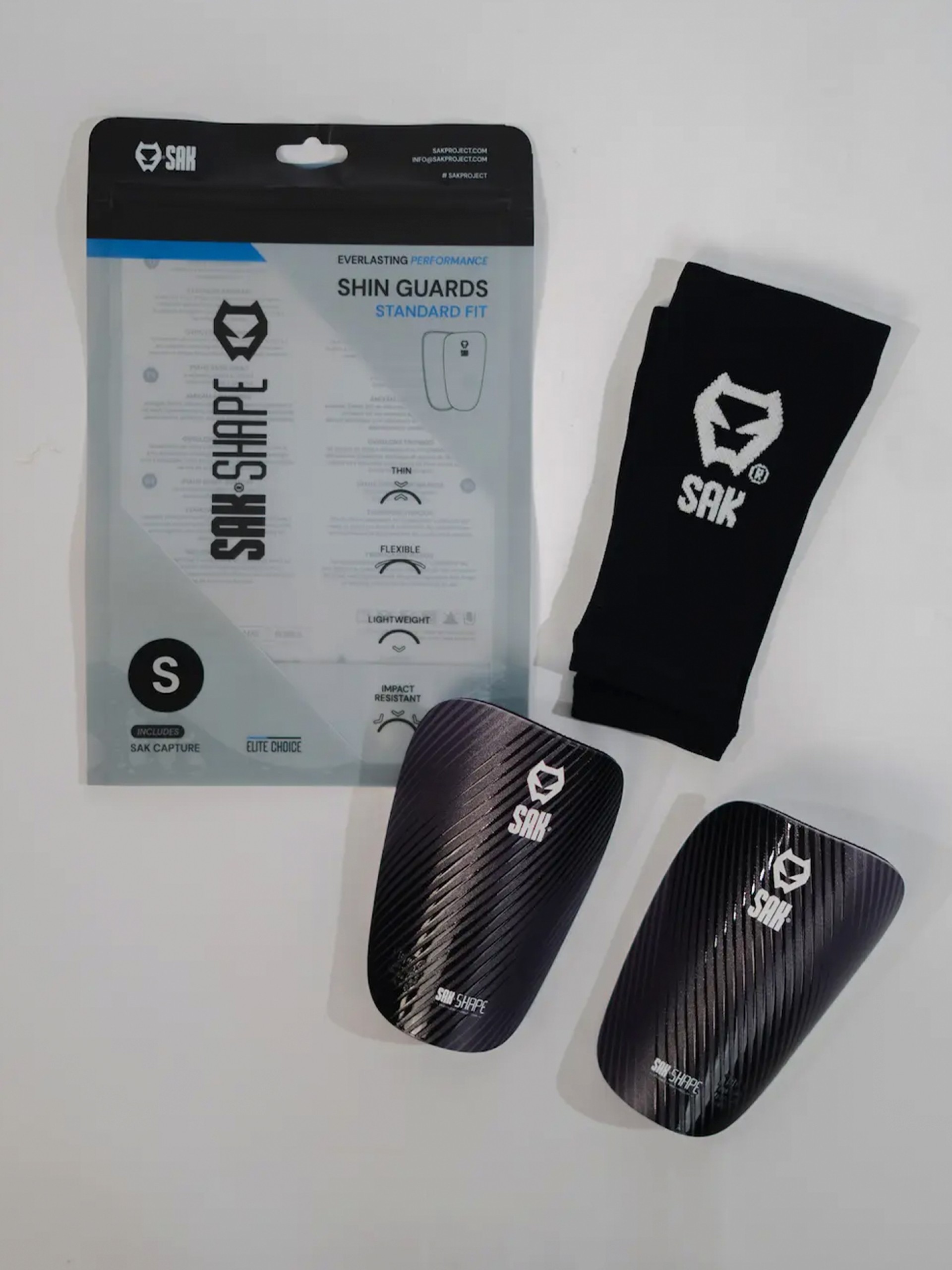 Sak Shape Black Shin Guards