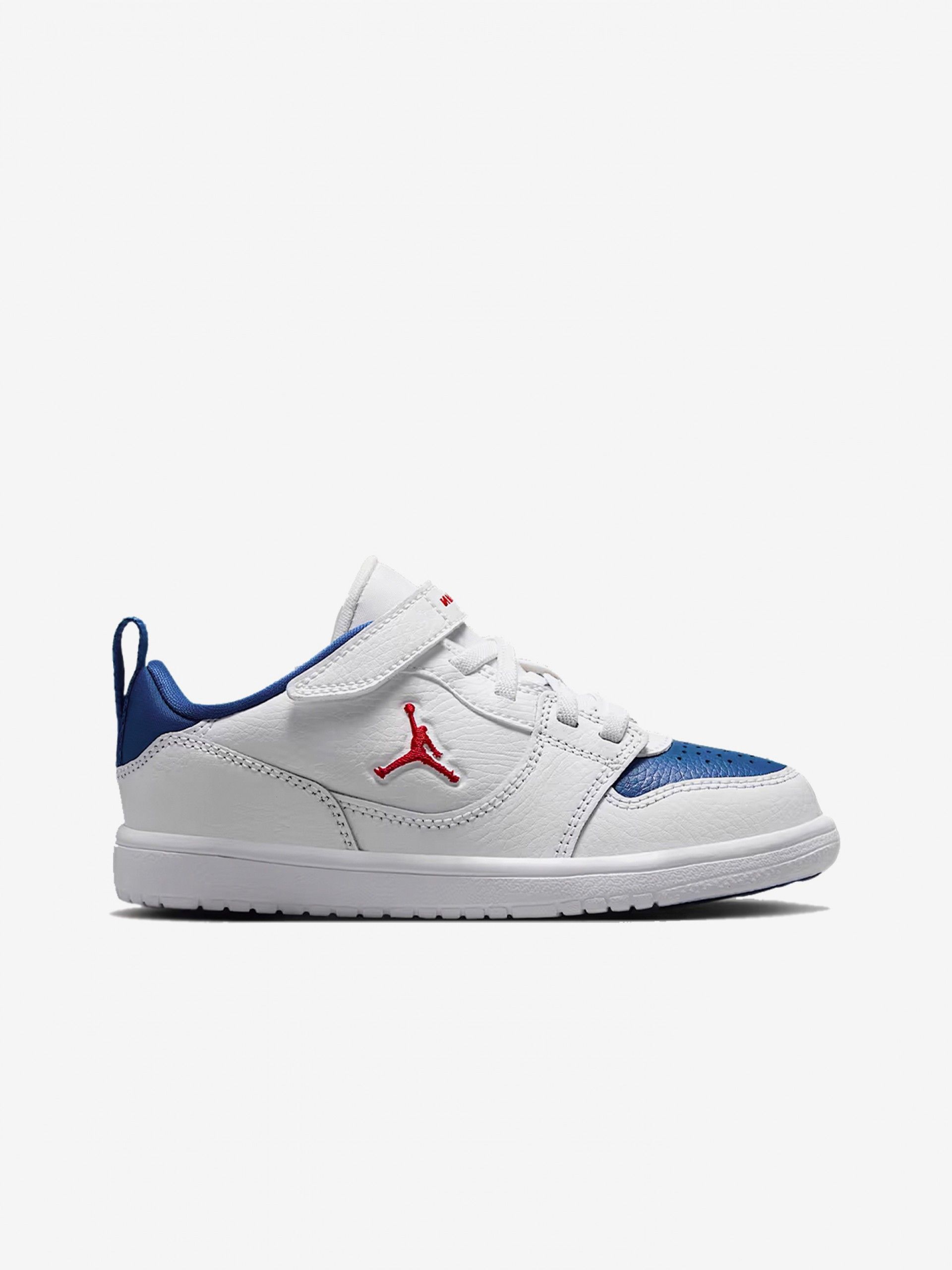 Zapatillas Nike Jordan Court Connect Low Blancas, Azules y Rojas Para Niño