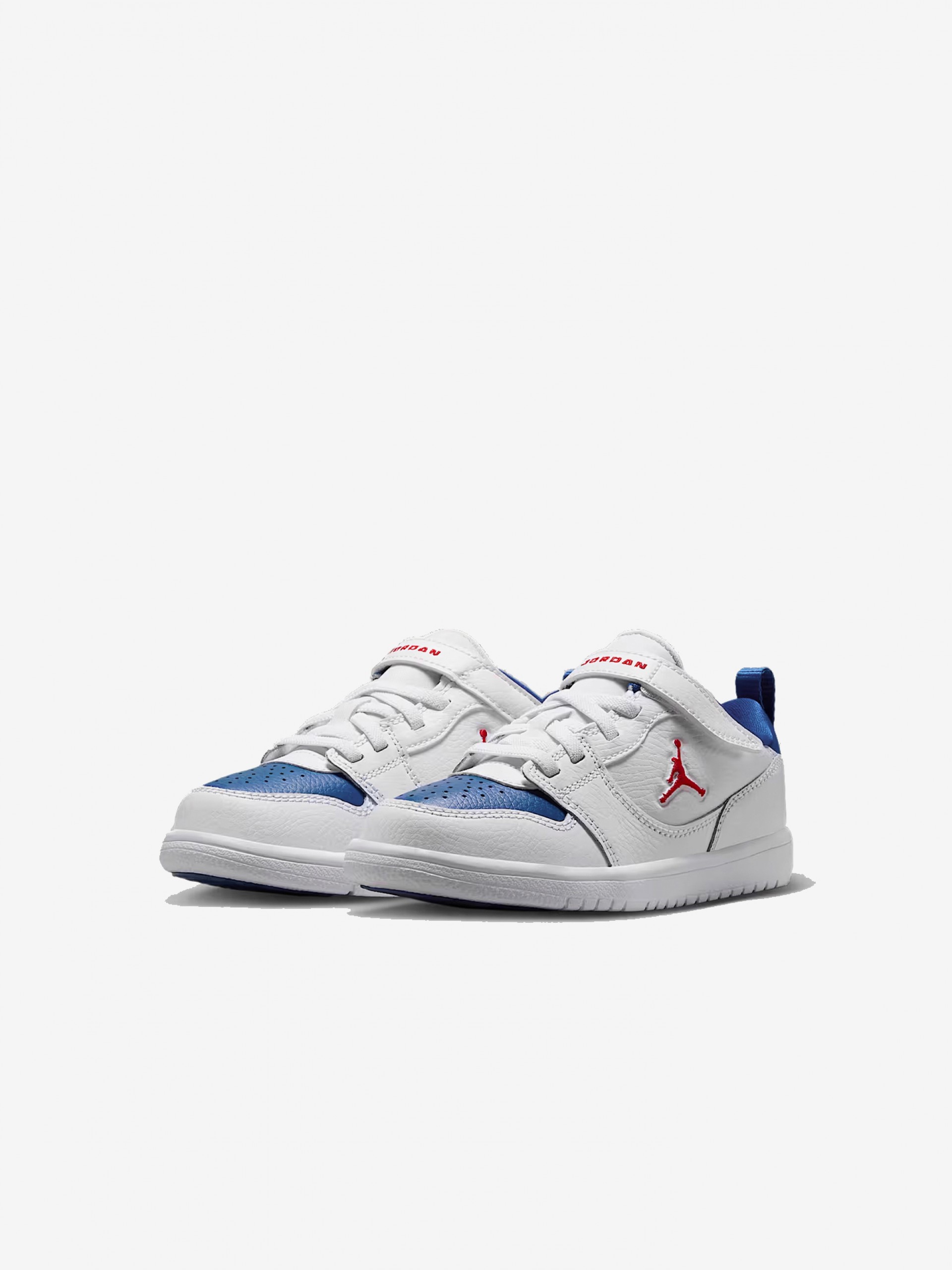 Nike Jordan Court Connect Low White, Blue and Red Sneakers For Children