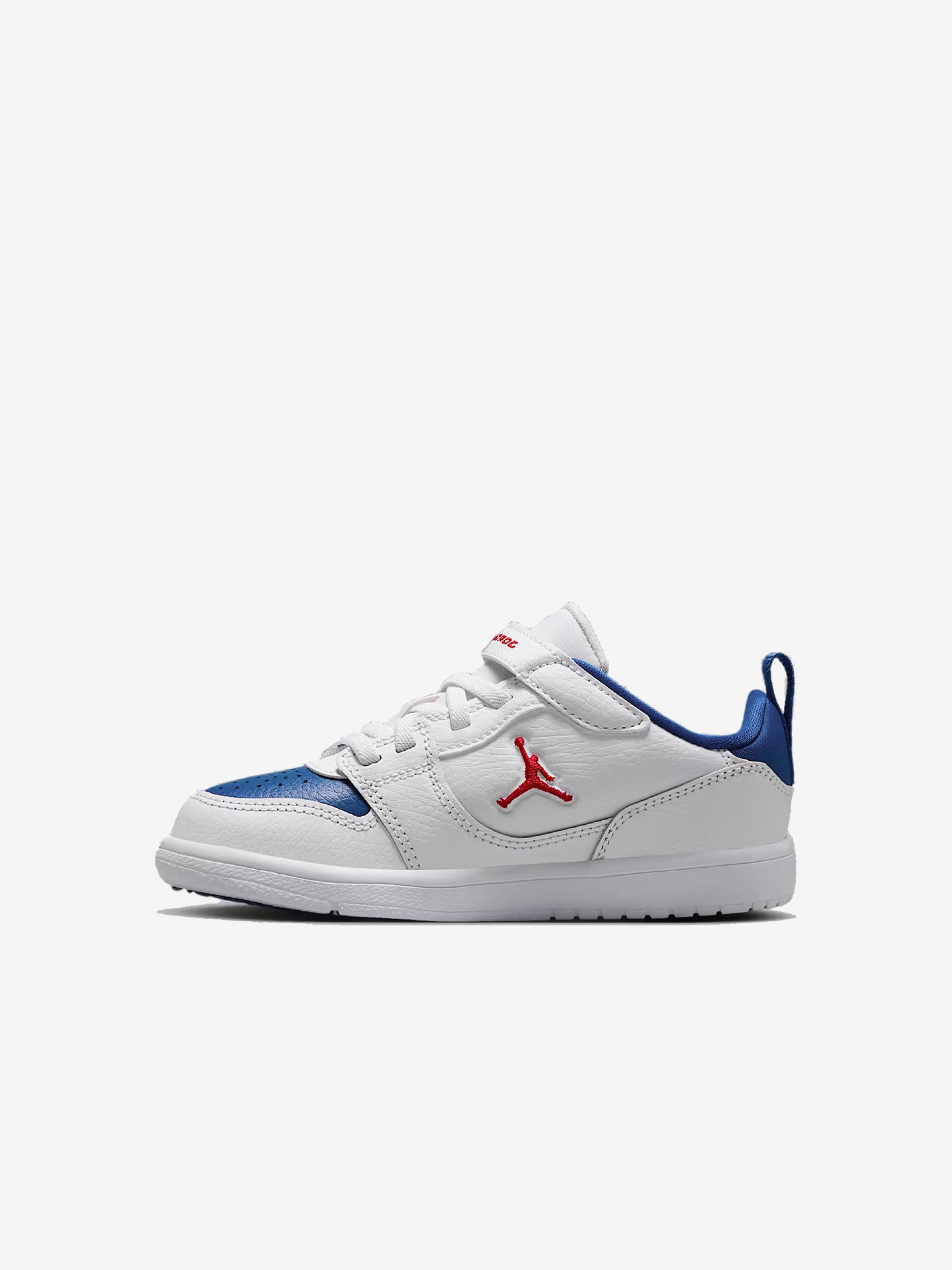 Zapatillas Nike Jordan Court Connect Low Blancas, Azules y Rojas Para Niño