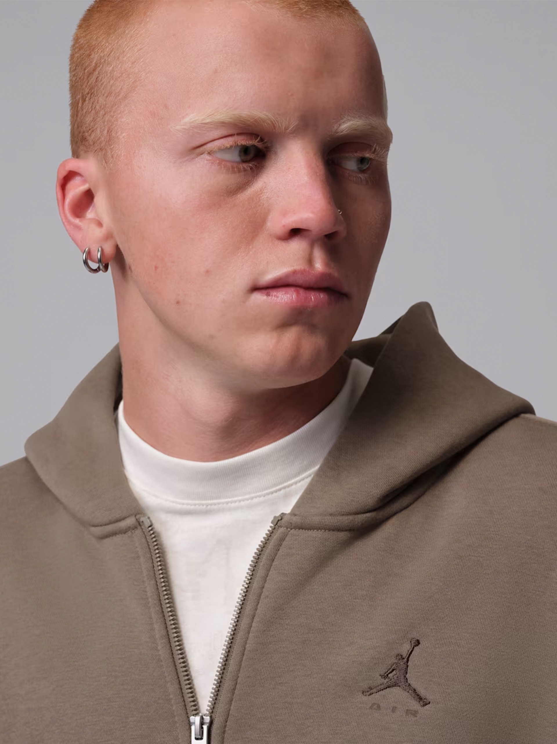 Chaqueta con Capucha Nike Jordan Brooklyn Oversized Marrón Para Hombre