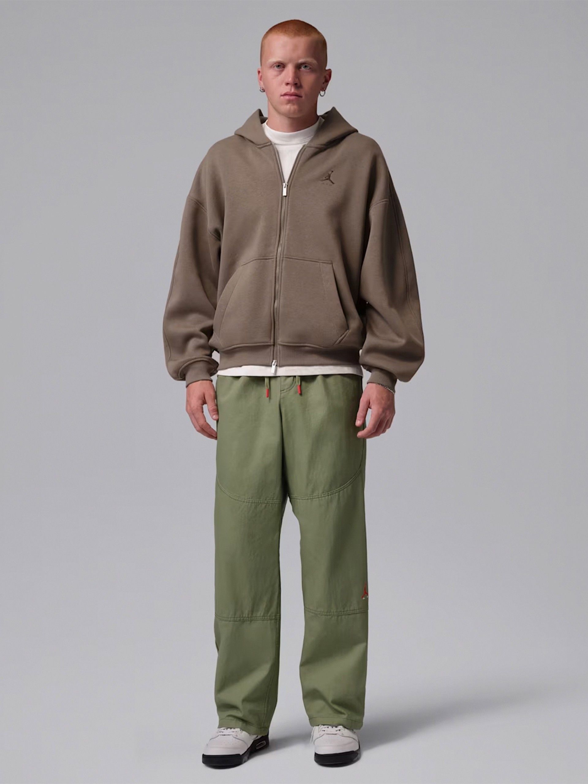 Casaco com Capuz Nike Jordan Brooklyn Oversized Castanho Para Homem