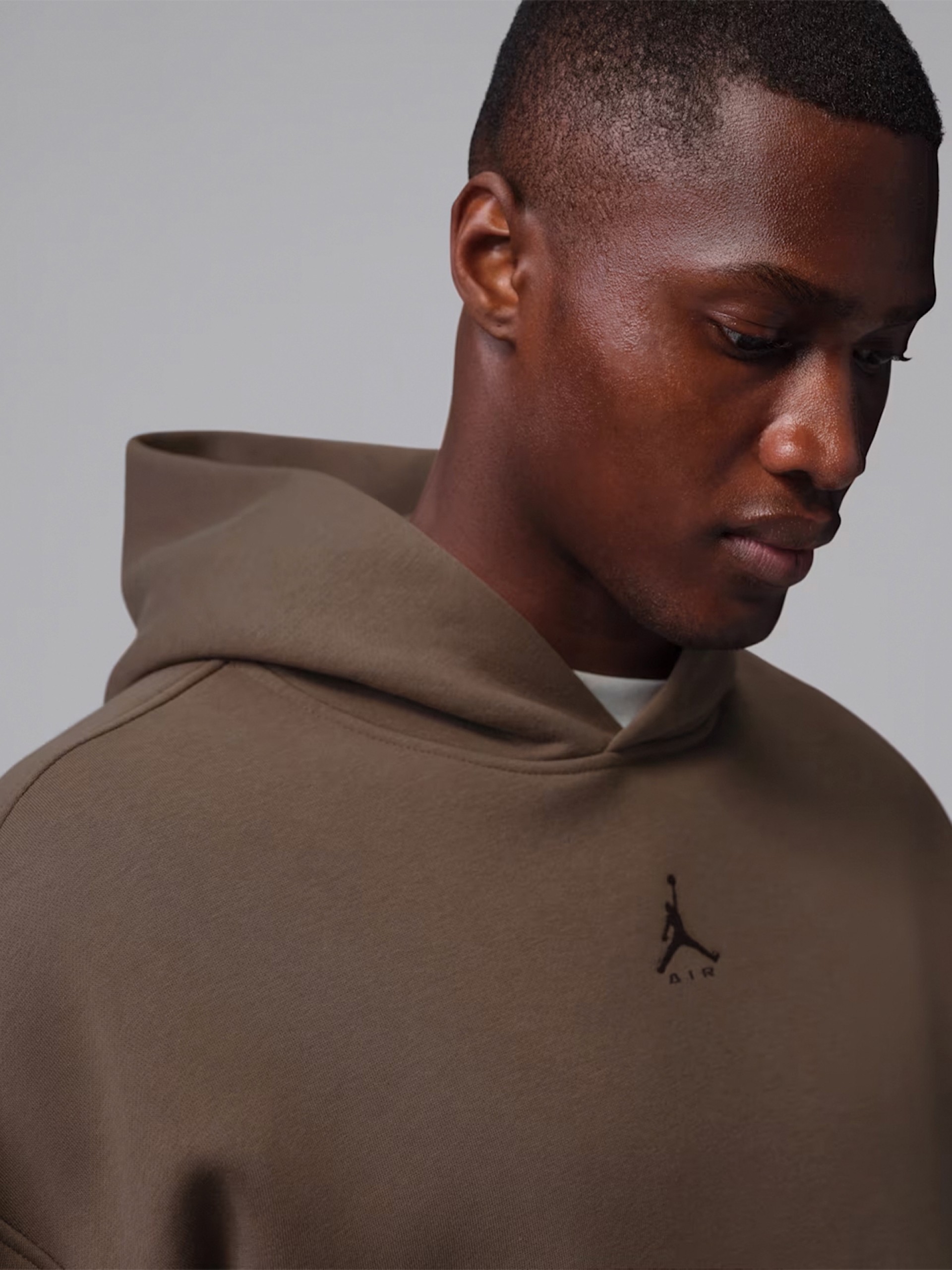 Camisola com Capuz Nike Jordan Brooklyn Oversized Castanha Para Homem
