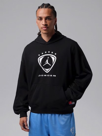 Nike Jordan Brooklyn Oversized Black Hoodie For Men