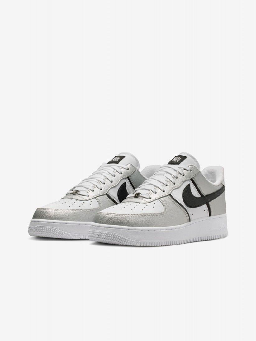 Nike Air Force 1 07 LV8 Silver and White Sneakers For Men Nike Air Force 1 07 LV8 Silver and White Sneakers For Men