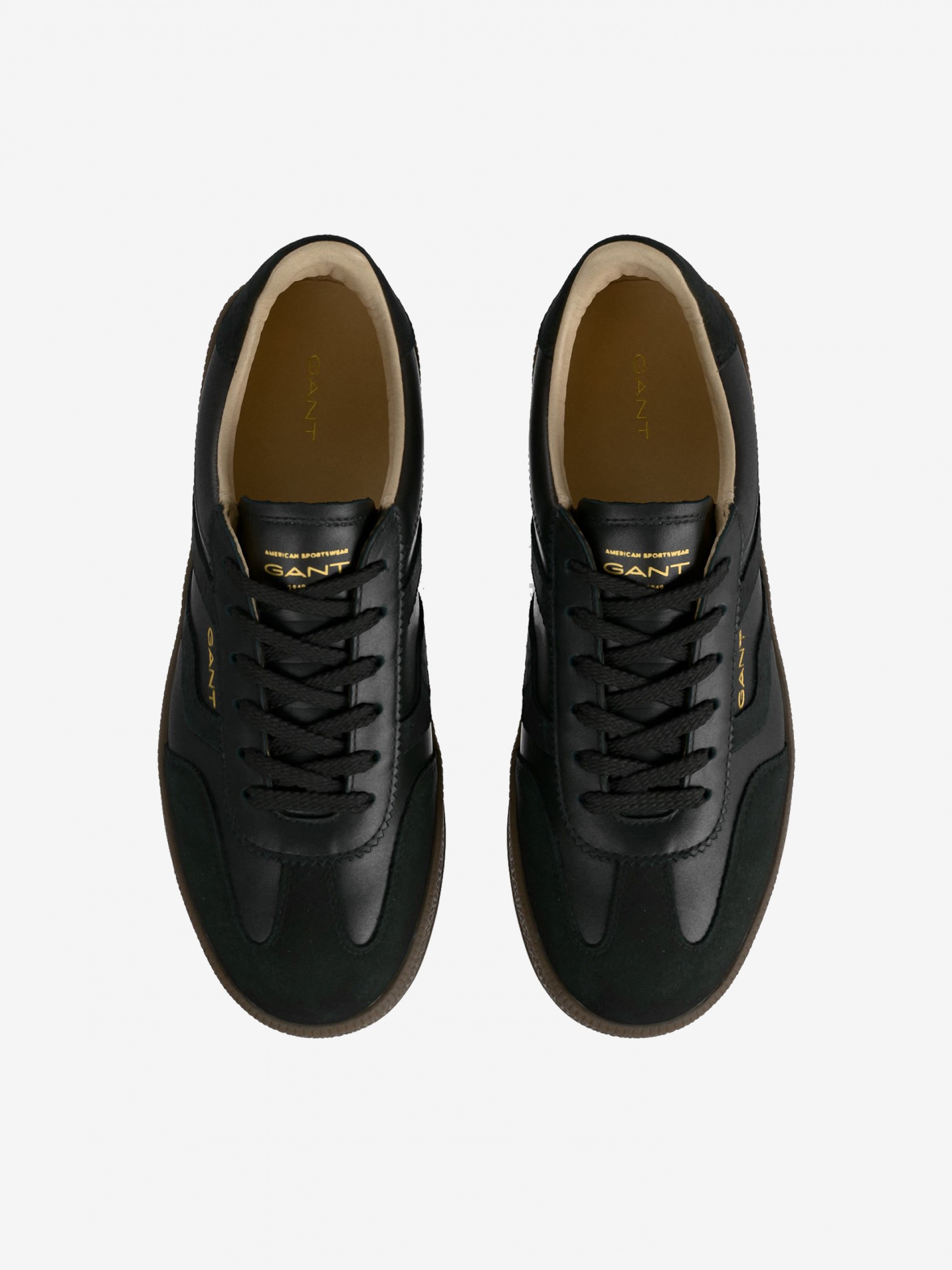 Zapatillas Gant Cuzima Negras De Piel y Gamuza Para Mujer