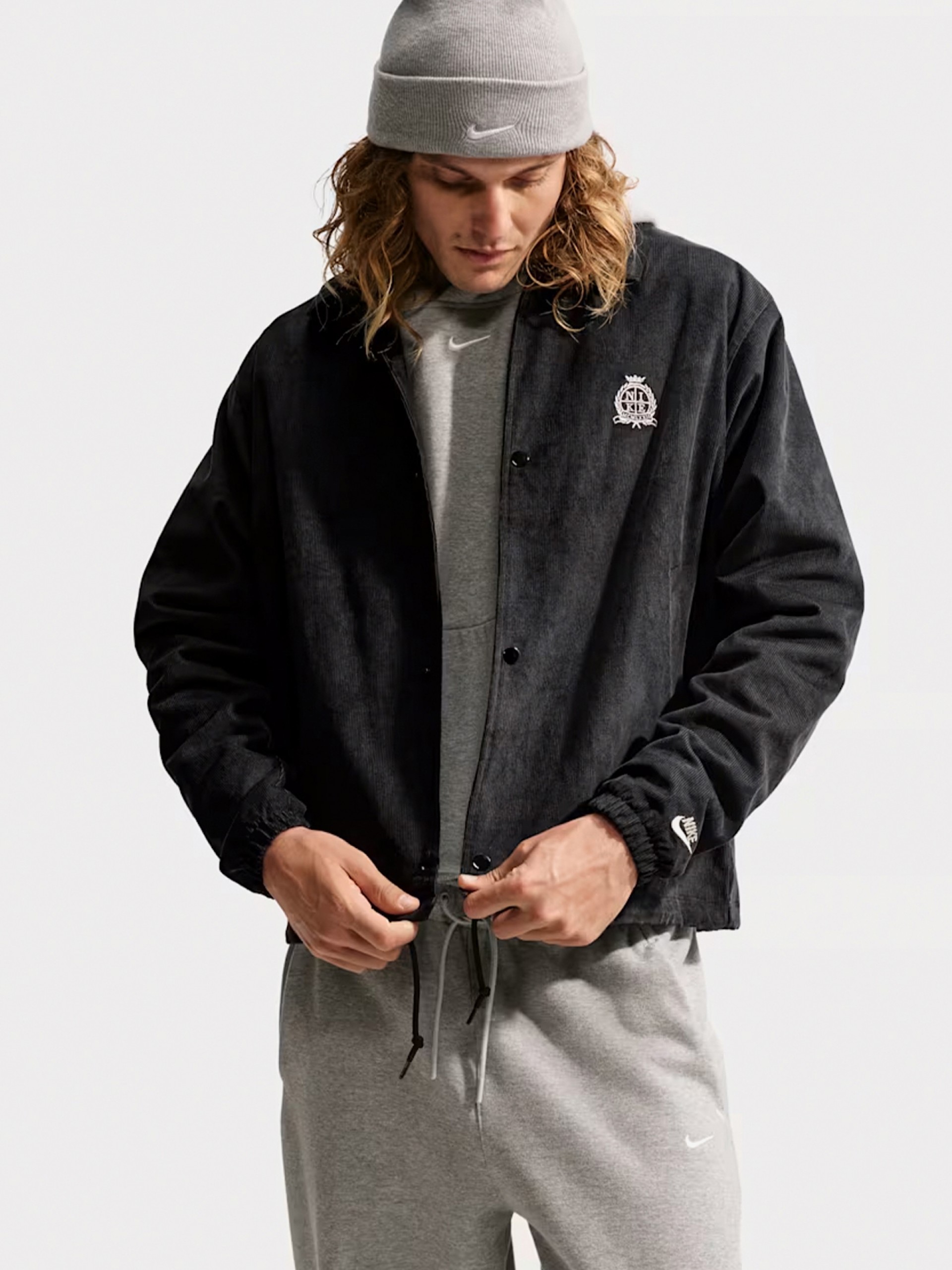 Chaqueta Nike Club Coaches De Pana Negra Para Hombre