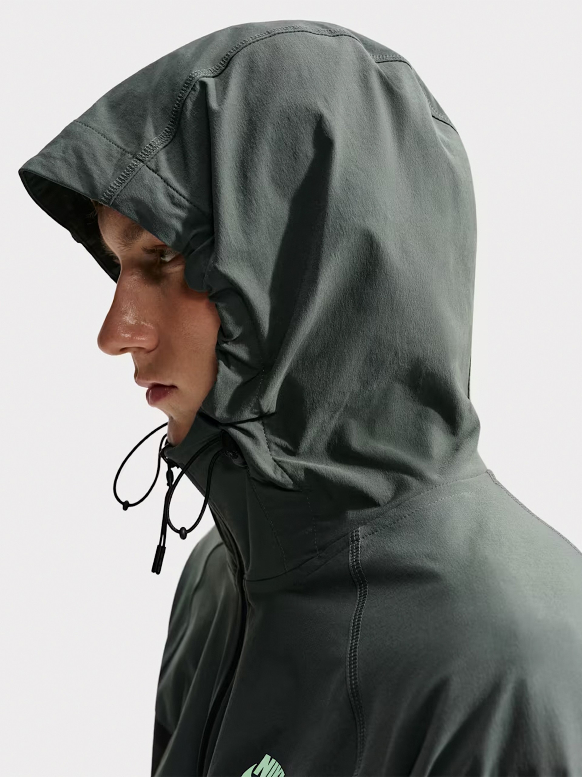 Nike Tech Dri-FIT Green Hooded Windbreaker Jacket For Men