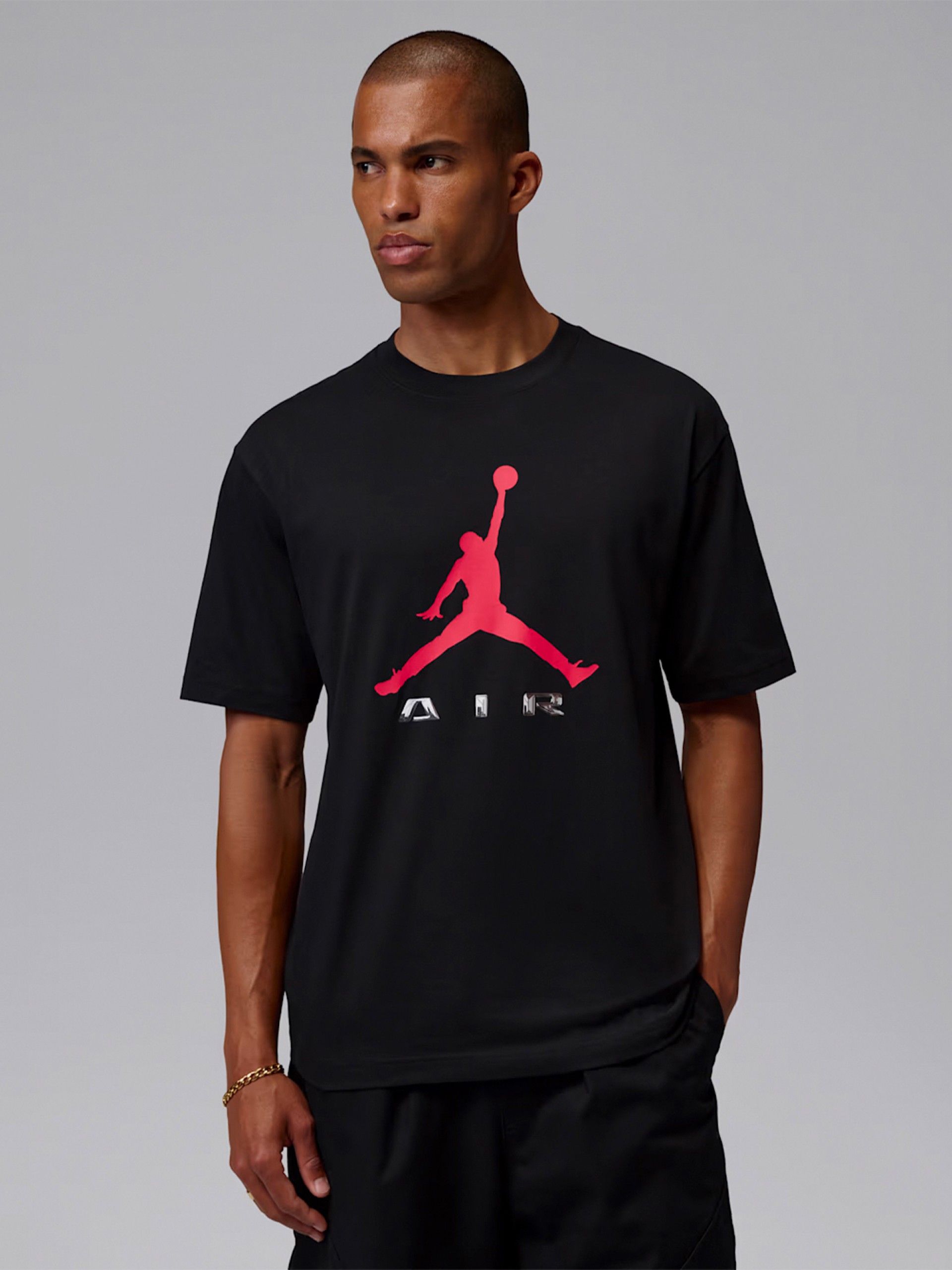 Nike Jordan Brooklyn Black and Red T-shirt For Men