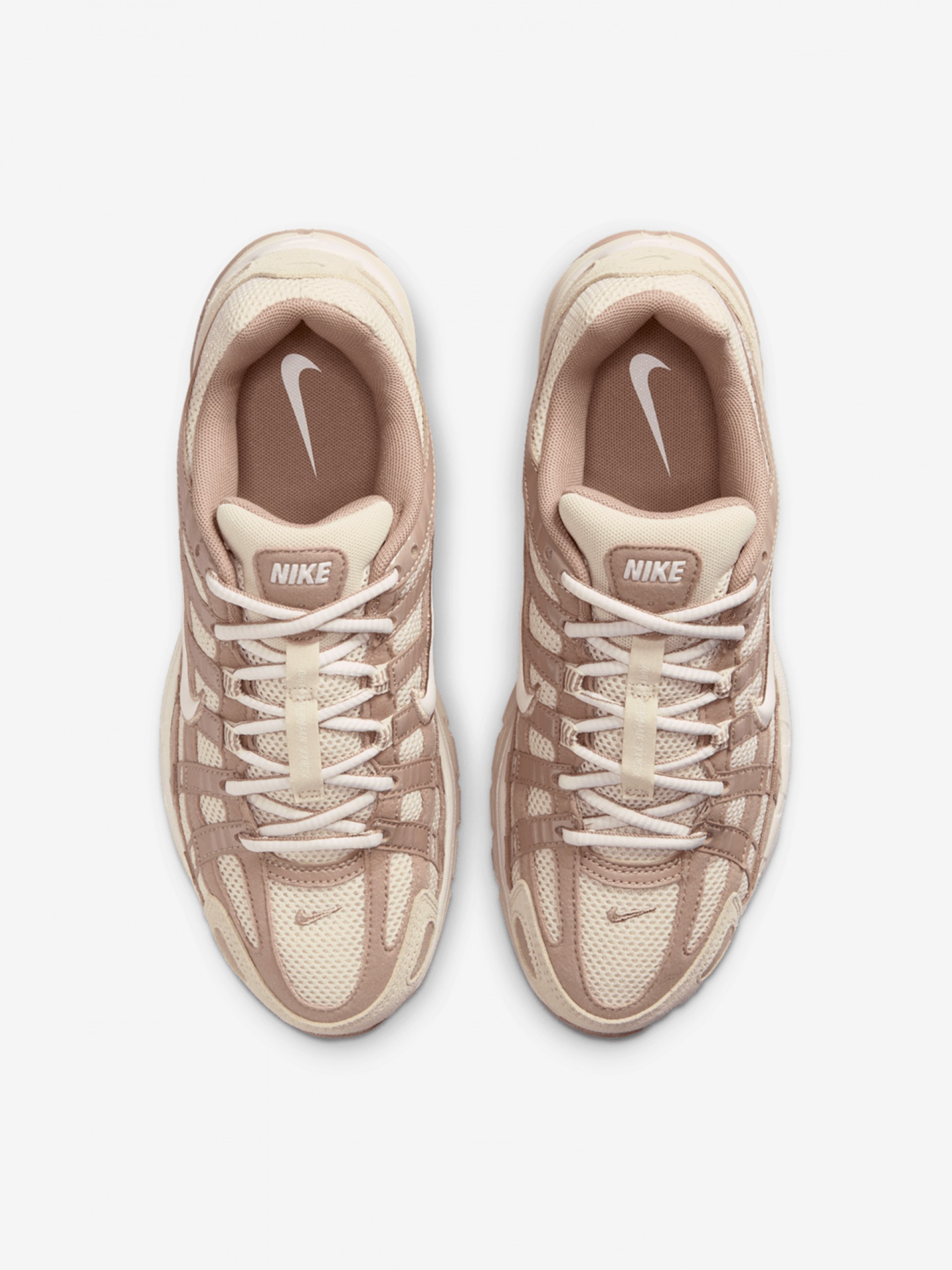 Sapatilhas Nike P-6000 Bege e Castanhas Em Camurça Para Mulher