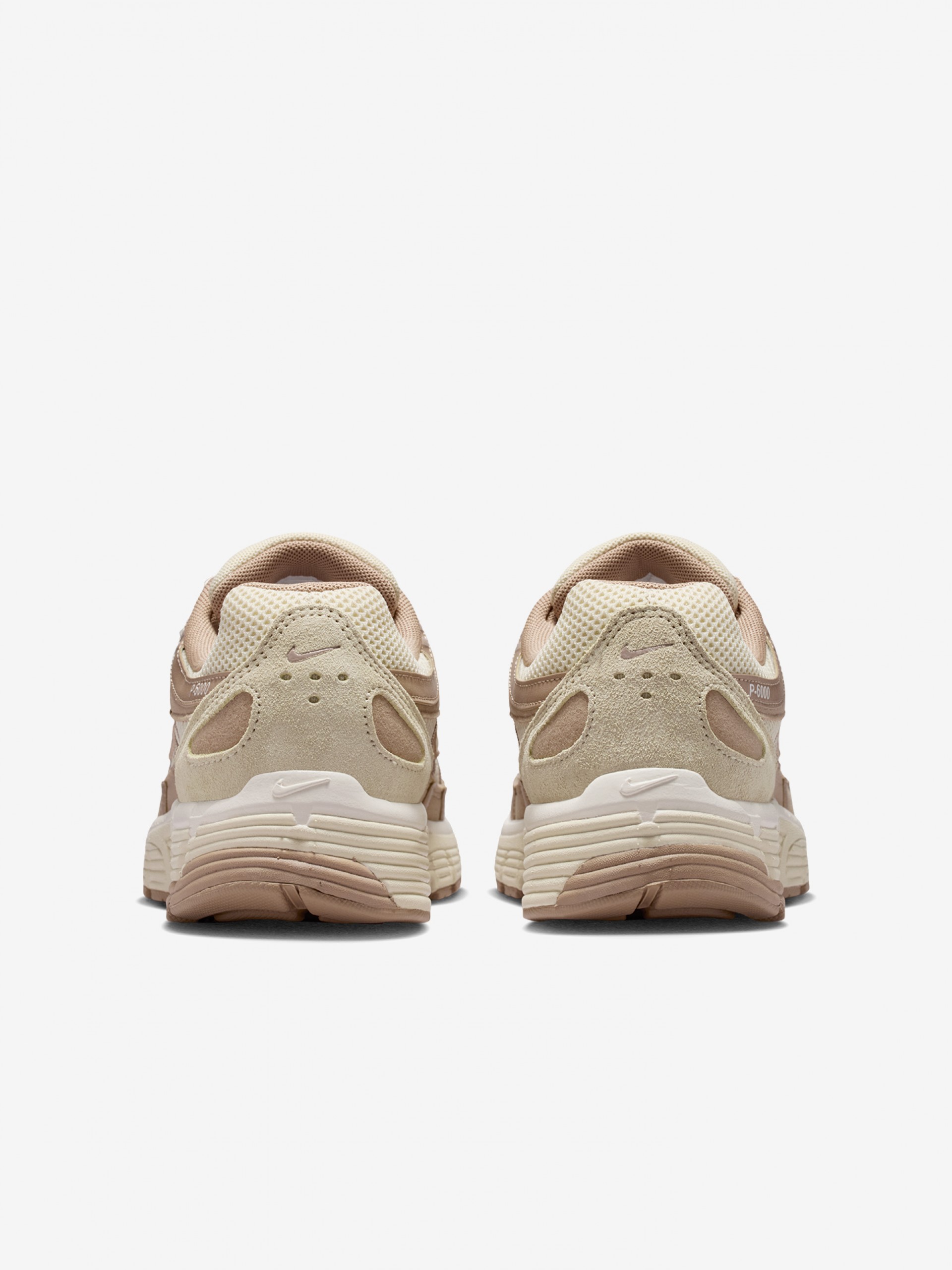 Sapatilhas Nike P-6000 Bege e Castanhas Em Camurça Para Mulher
