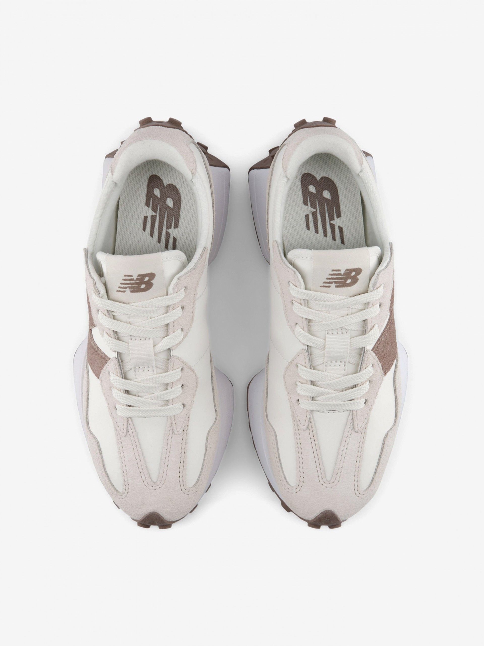 Sapatilhas New Balance W327 V1 Brancas, Bege e Castanhas