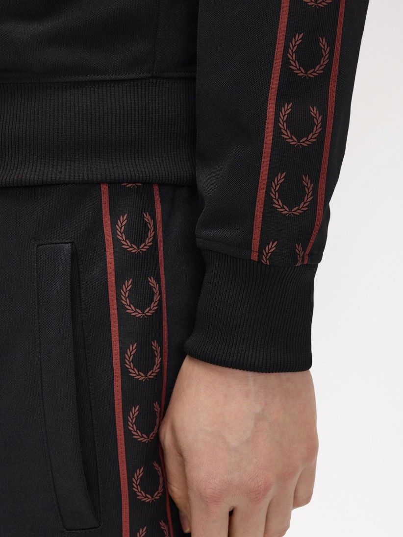 Fred Perry Contrast Tape Track Black Jacket Fred Perry Contrast Tape Track Black Jacket