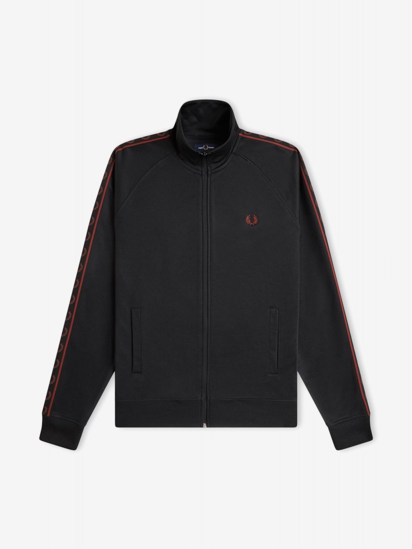 Fred Perry Contrast Tape Track Black Jacket Fred Perry Contrast Tape Track Black Jacket