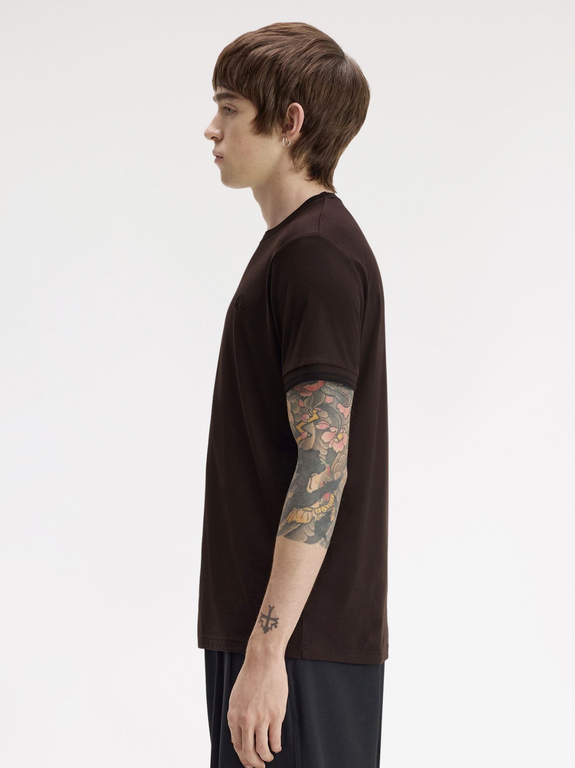 Camiseta Fred Perry Twin Tipped Marrón
