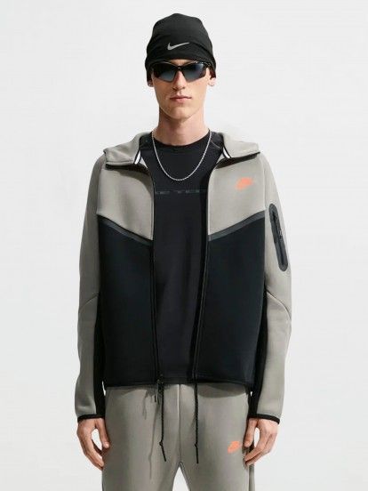 Nike Tech Fleece Windrunner Green and Black Hooded Jacket For Men