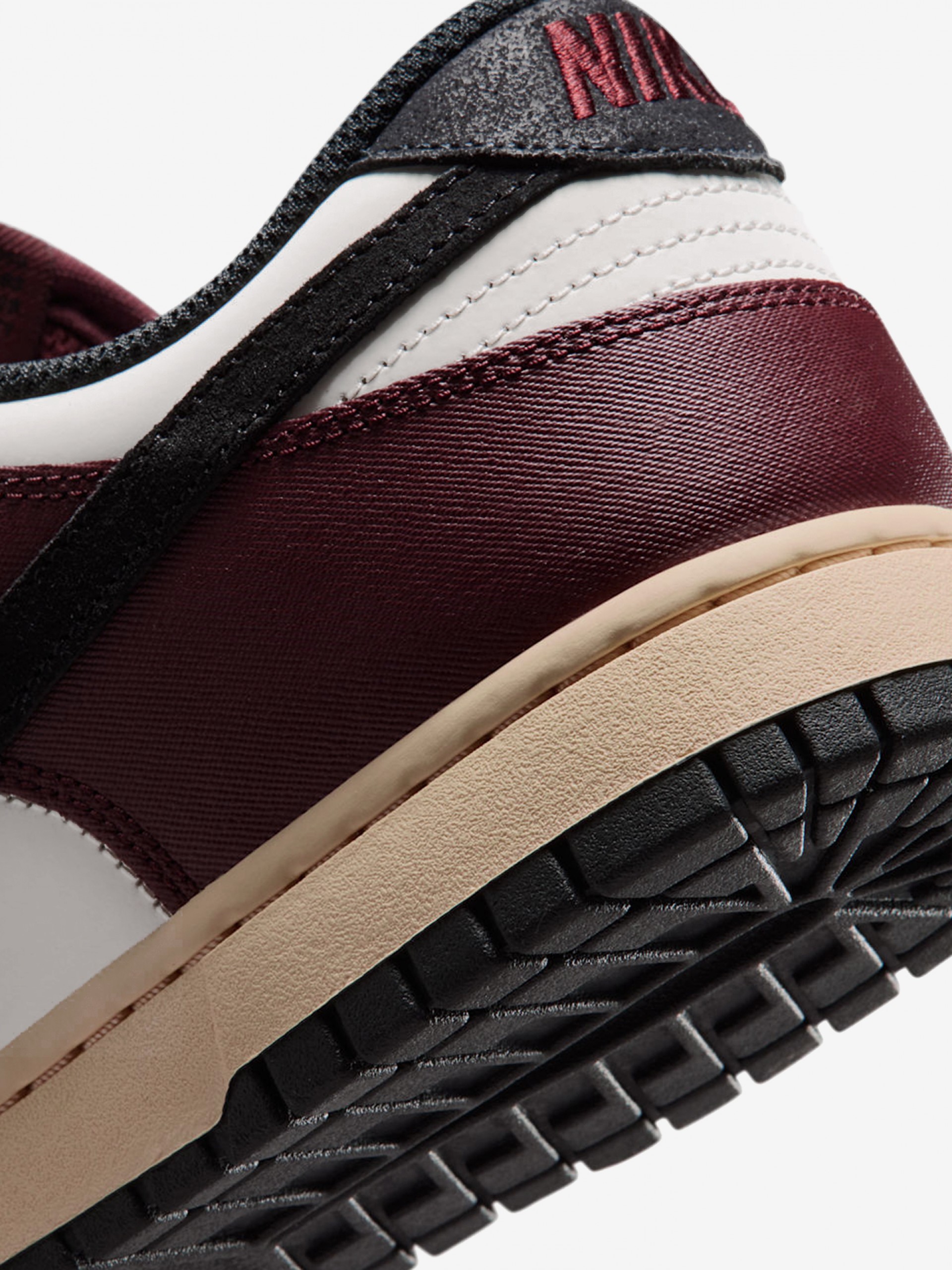 Nike Dunk Low Retro Burgundy, White and Black Sneakers For Men