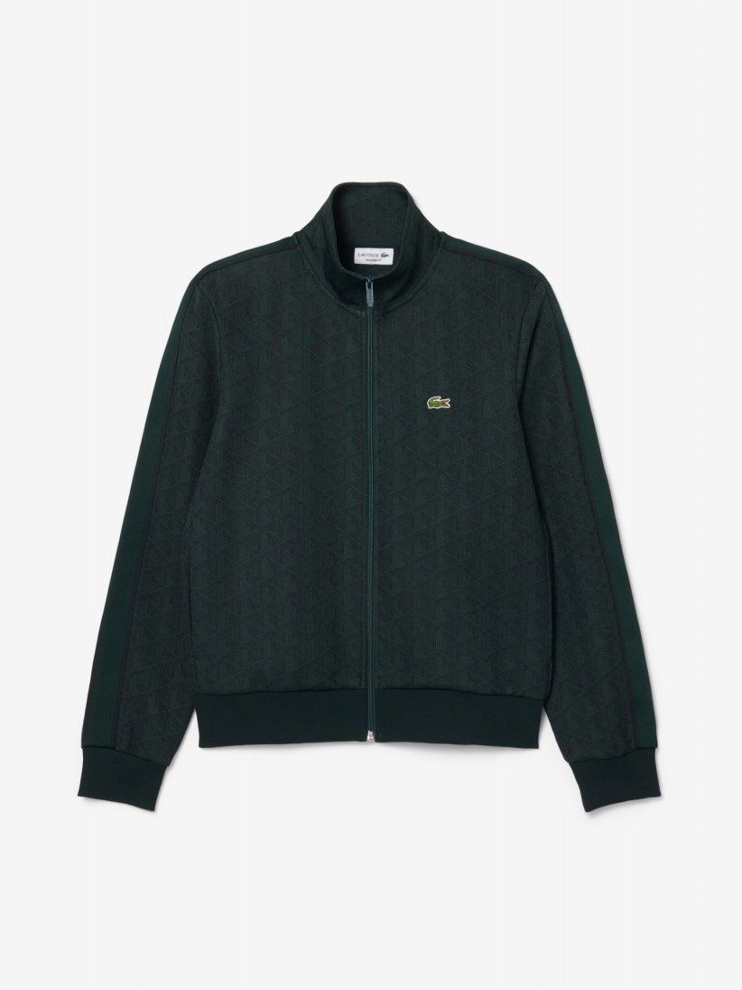 Casaco Lacoste Paris Jacquard Verde e Preto Casaco Lacoste Paris Jacquard Verde e Preto