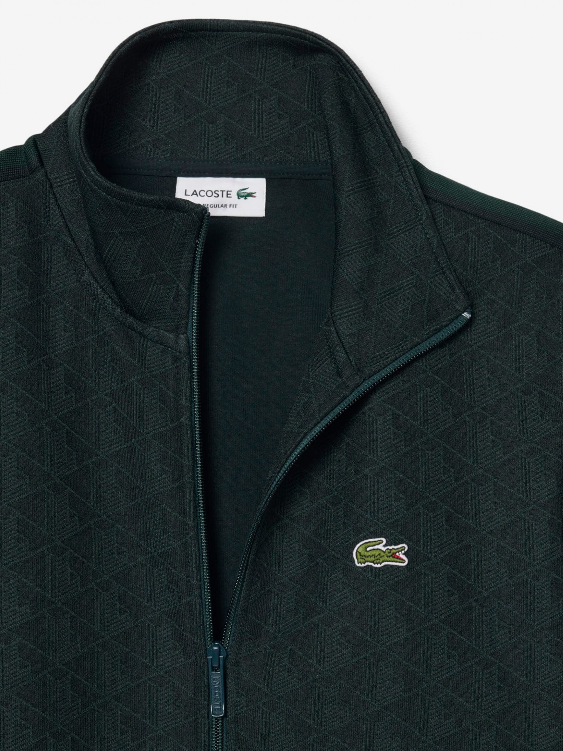 Casaco Lacoste Paris Jacquard Verde e Preto