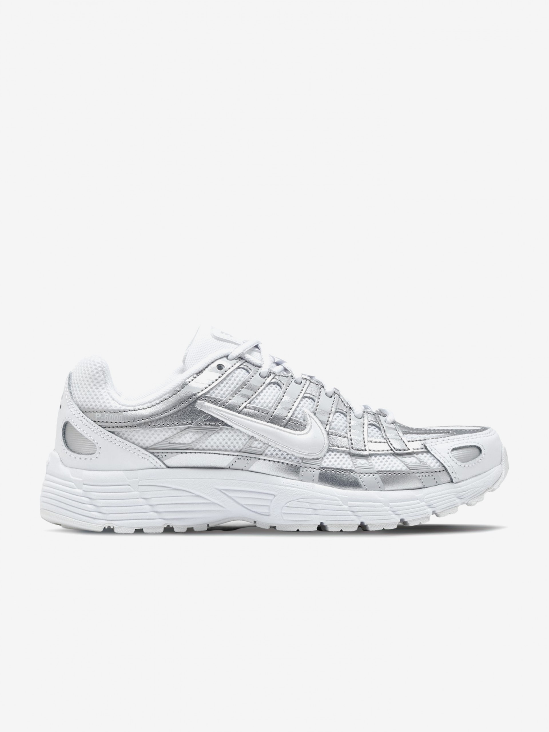 Zapatillas Nike P-6000 Plateadas y Blancas Júnior