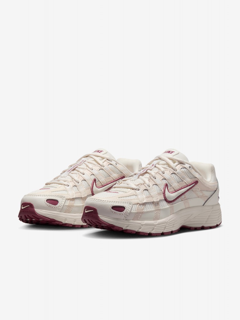 Sapatilhas Nike P-6000 Brancas, Bordeaux e Bege J�nior