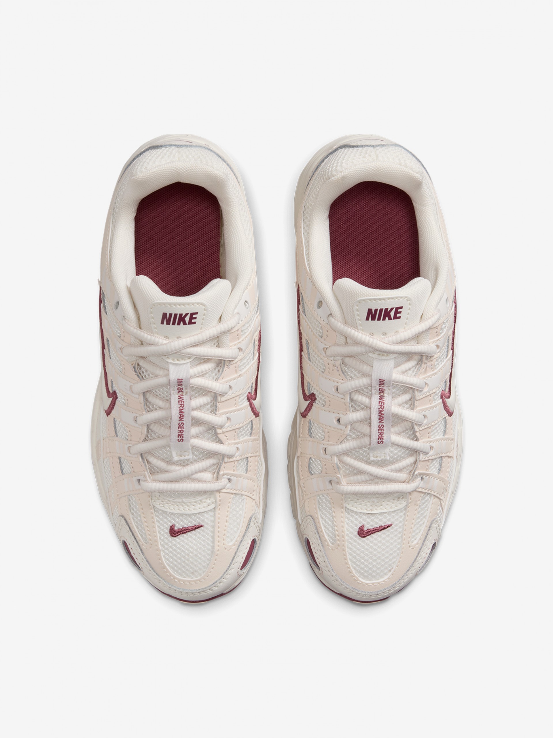 Sapatilhas Nike P-6000 Brancas, Bordeaux e Bege Júnior