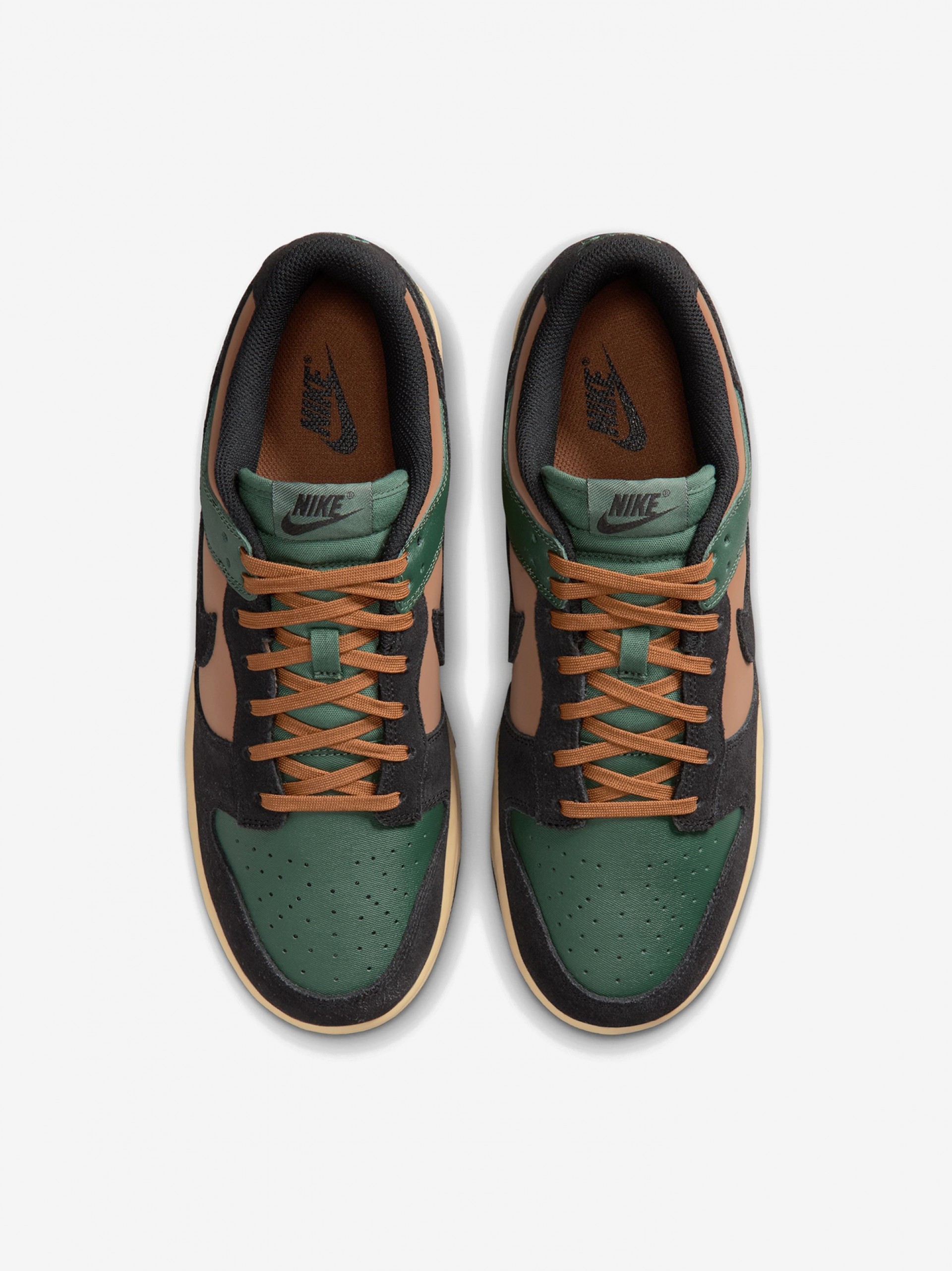 Sapatilhas Nike Dunk Low Retro Verdes, Camel e Pretas Para Homem