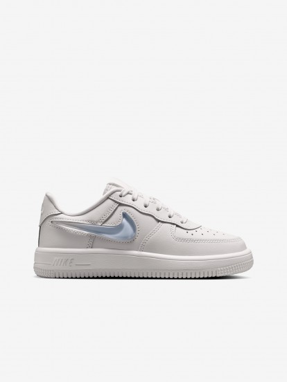 Sapatilhas Nike Force 1 Low Lace JES Bege e Azuis Para Crian�a