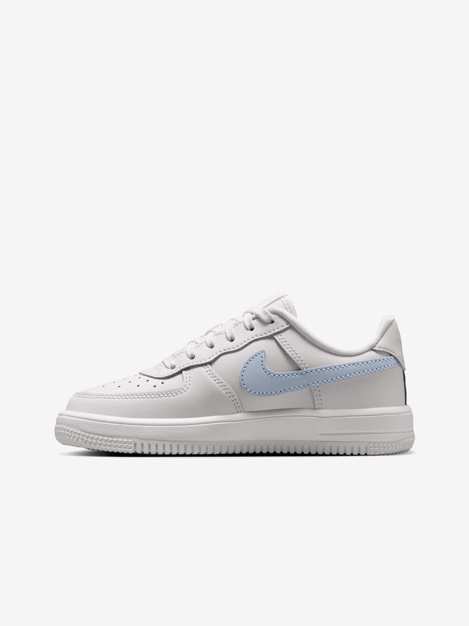 Zapatillas Nike Force 1 Low Lace JES Beige y Azules Para Niño
