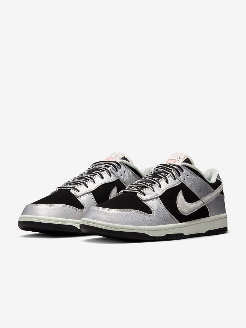 Sapatilhas Nike Dunk Low Retro Pretas e Prateadas Para Homem Sapatilhas Nike Dunk Low Retro Pretas e Prateadas Para Homem