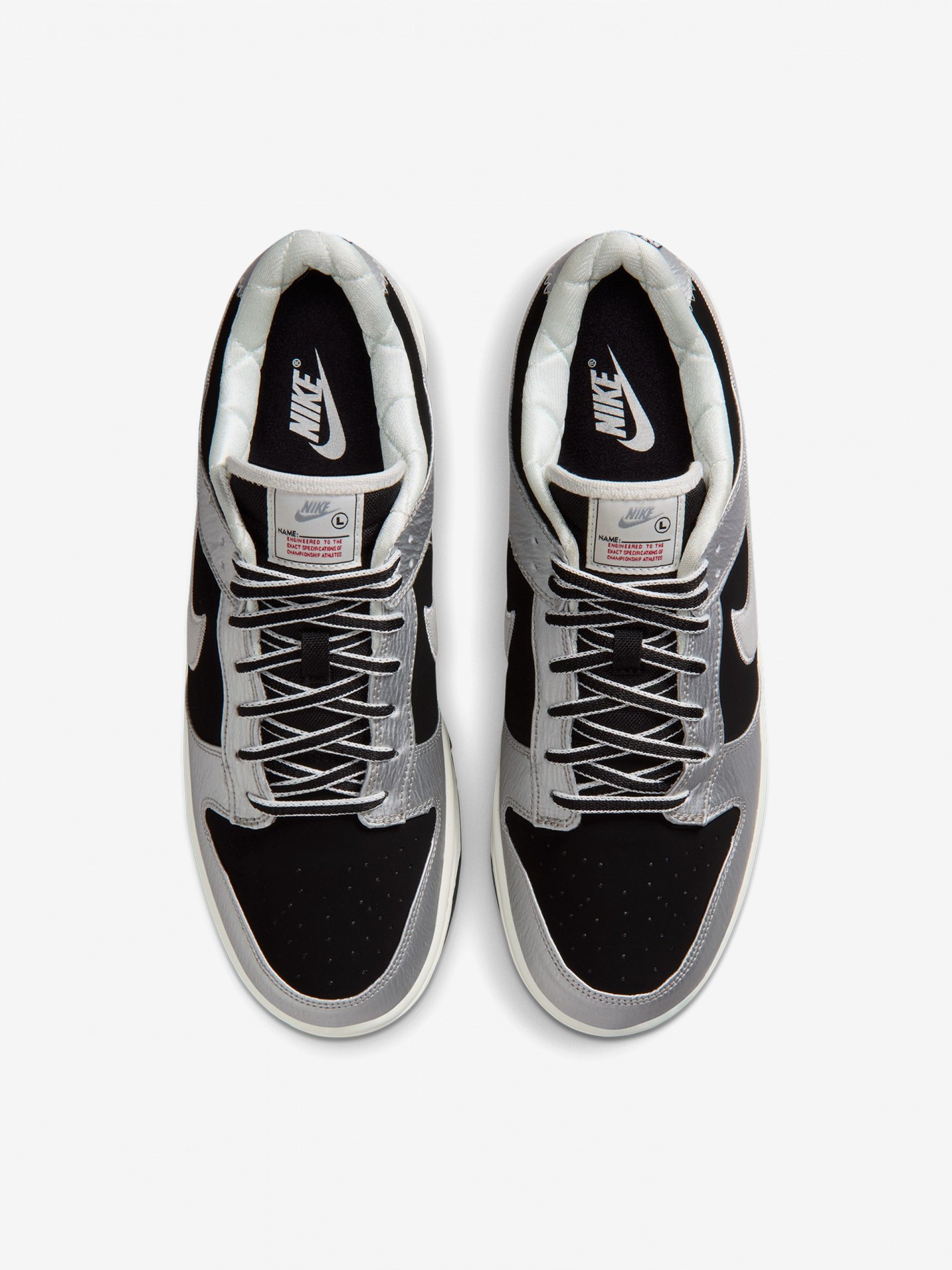 Zapatillas Nike Dunk Low Retro Negras y Plateadas Para Hombre