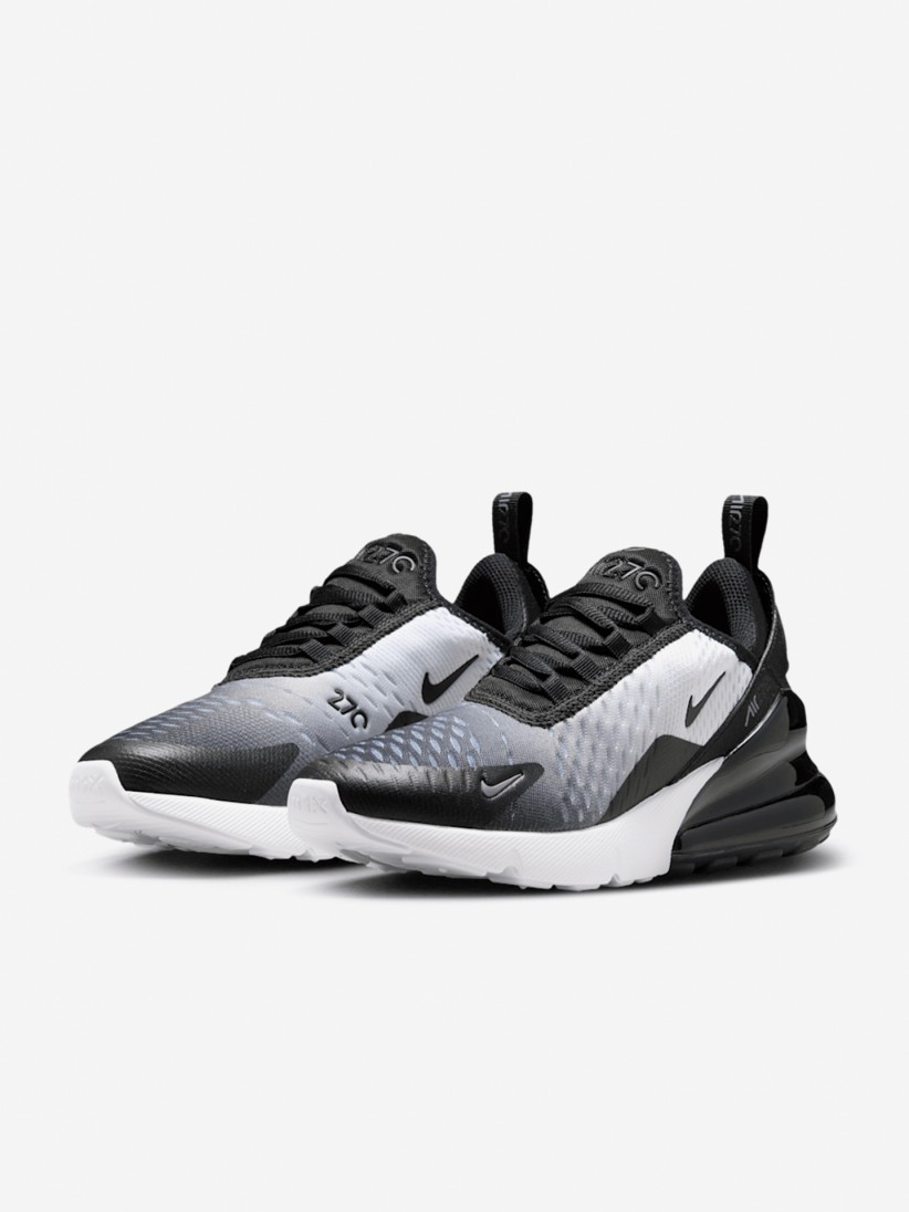 Sapatilhas Nike Air Max 270 Pretas, Brancas e Cinzentas Júnior Sapatilhas Nike Air Max 270 Pretas, Brancas e Cinzentas Júnior
