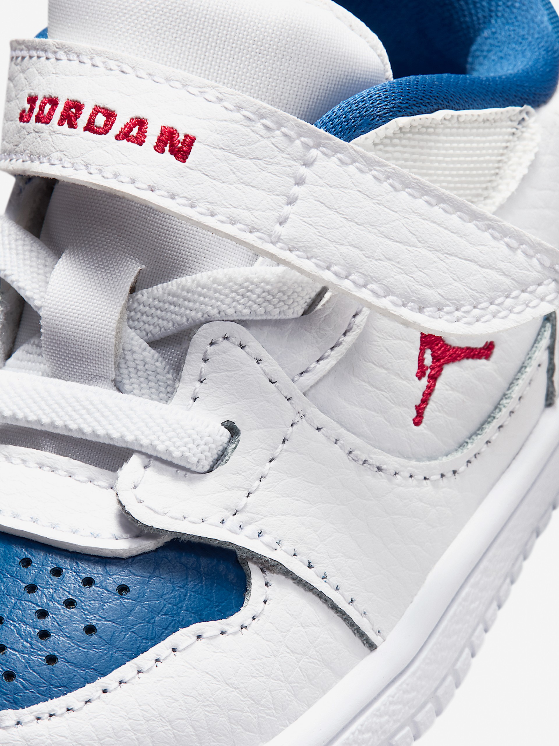 Nike Jordan Court Connect Low White, Blue and Red Sneakers For Baby and Children