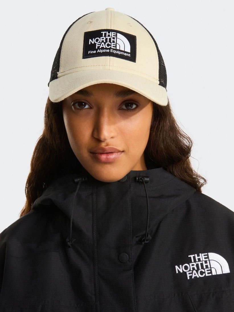 The North Face Mudder Trucker Beige and Black Cap