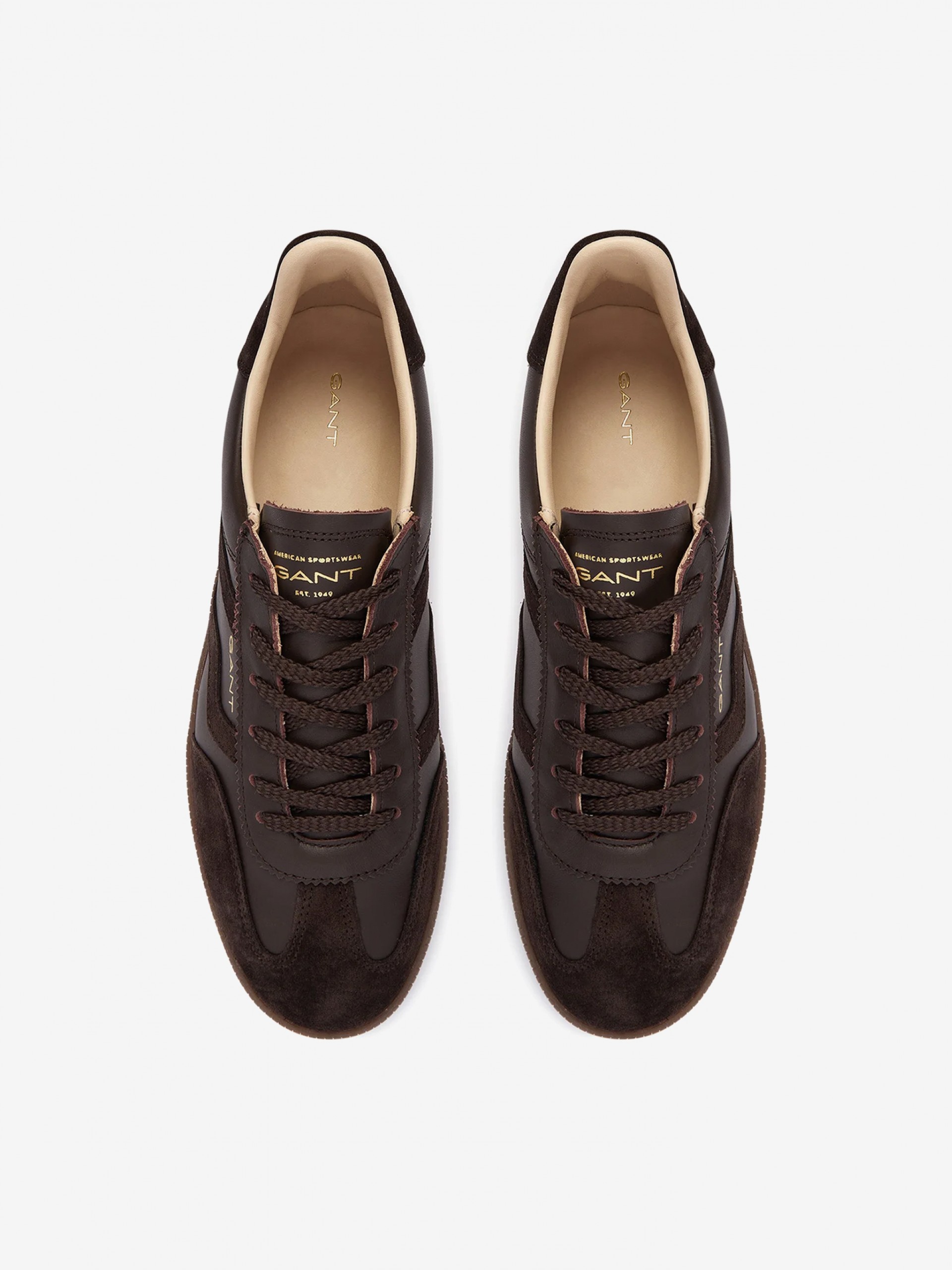 Zapatillas Gant Cuzima Marrones De Piel y Gamuza Para Mujer