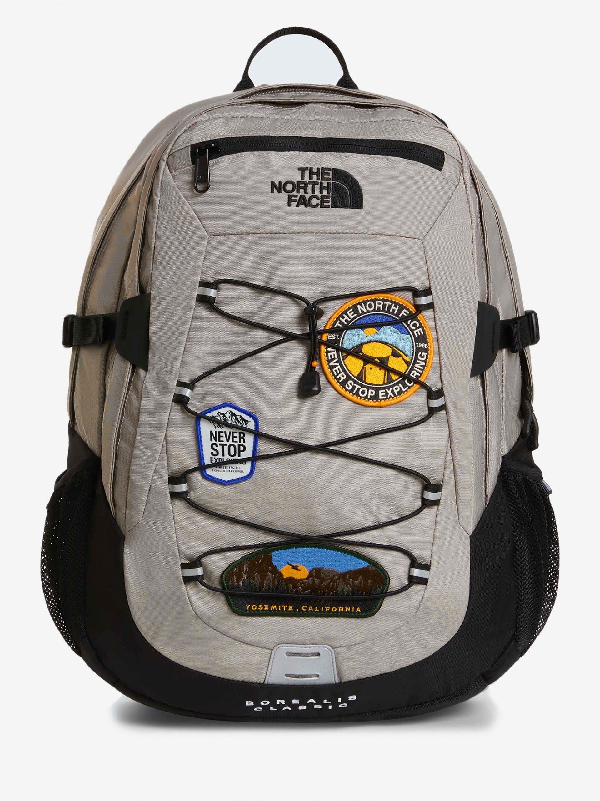 The North Face Borealis Classic Patch Grey and Black Backpack