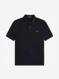 Polo Fred Perry Jacquard Trim Negro y Dorado Polo Fred Perry Jacquard Trim Negro y Dorado