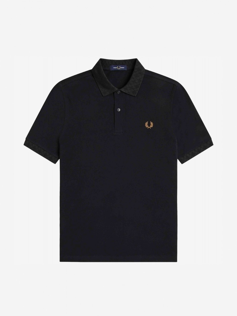 Polo Fred Perry Jacquard Trim Negro y Dorado Polo Fred Perry Jacquard Trim Negro y Dorado