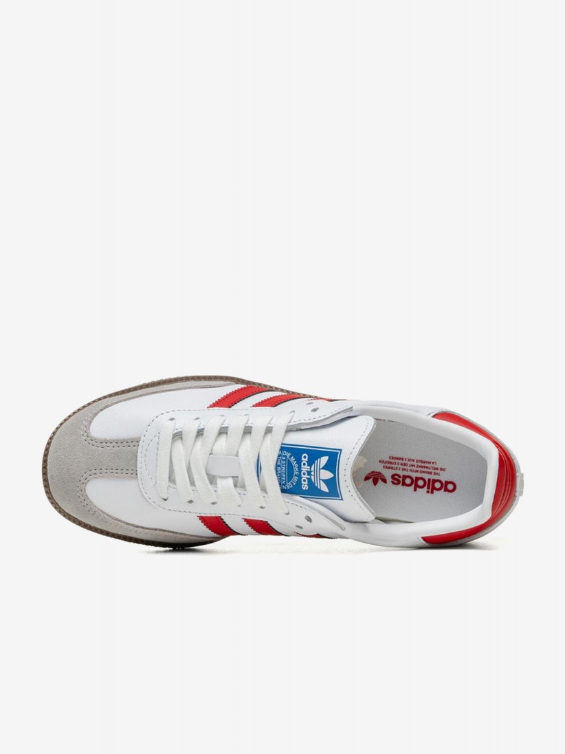 Sapatilhas Adidas Samba OG W Brancas e Vermelhas Sapatilhas Adidas Samba OG W Brancas e Vermelhas